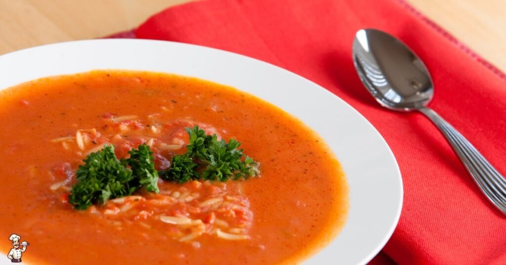 “Domatesli Şehriye Çorbası” Tomato Orzo Soup: